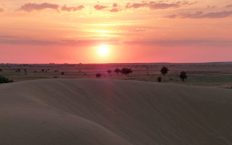 Den Sonnenuntergang in der Wüste erleben