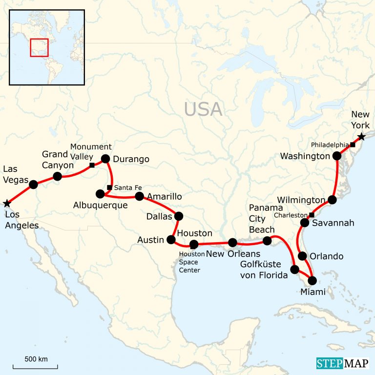 Westküste zur Ostküste durch den Süden der USA - ab Los Angeles  traveljunkies.tours