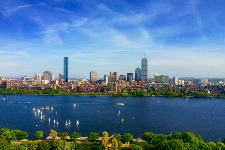 Die idyllische Skyline von Boston