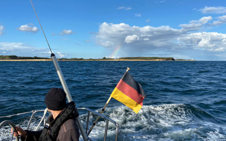 Beim Ruder gehen die Aussicht genießen