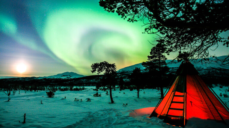 Nordlichter in Schweden: Wanderns, Schnee und Huskys