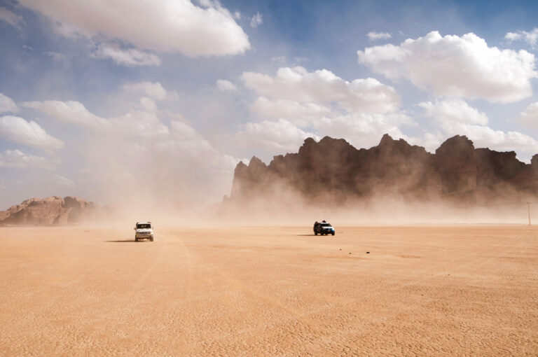 Mit dem Gelädewagen durch die Wüste
