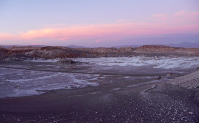 Das Valle de la Luna bei Sonnenuntergang