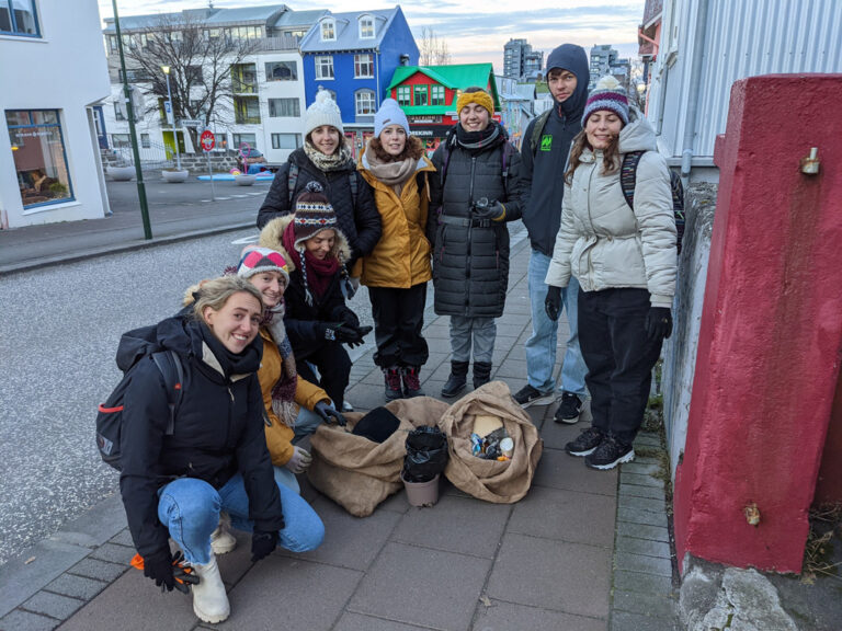 Müll sammeln in der Stadt …