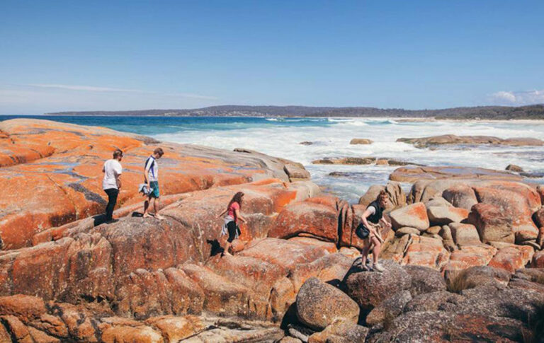 Über die roten Steine in der Bay of Fires