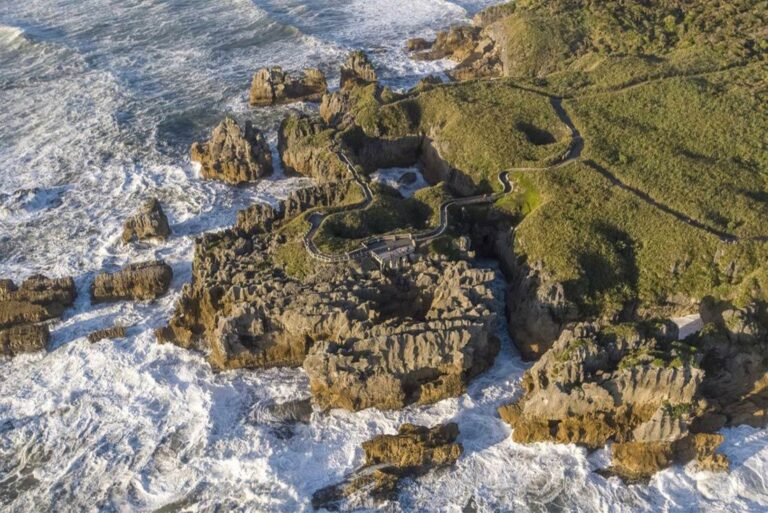 Die Pancake Rocks von oben