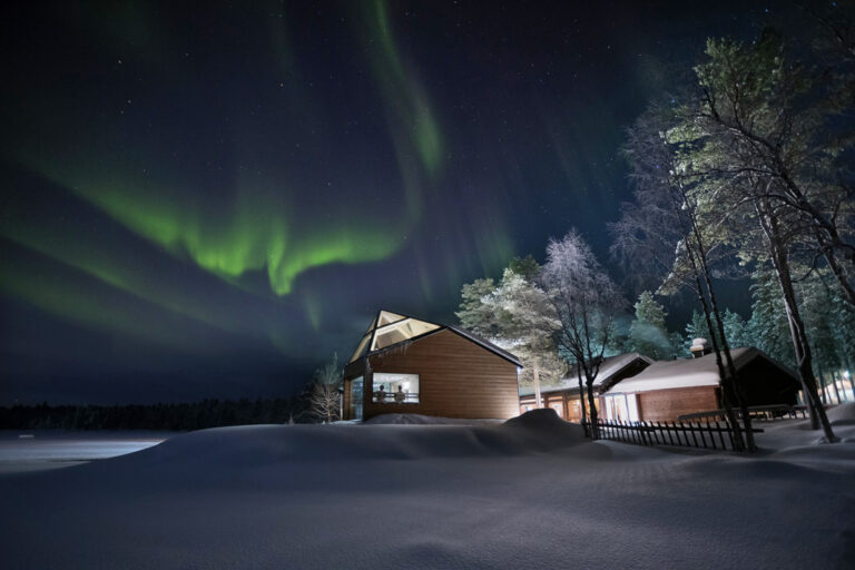 Auch aus der Sauna kann man das Spektakel am Himmel gut sehen