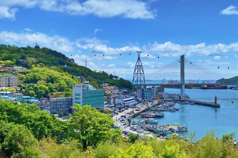 Die Seilbahn in Yeosu bietet einen tollen Ausblick