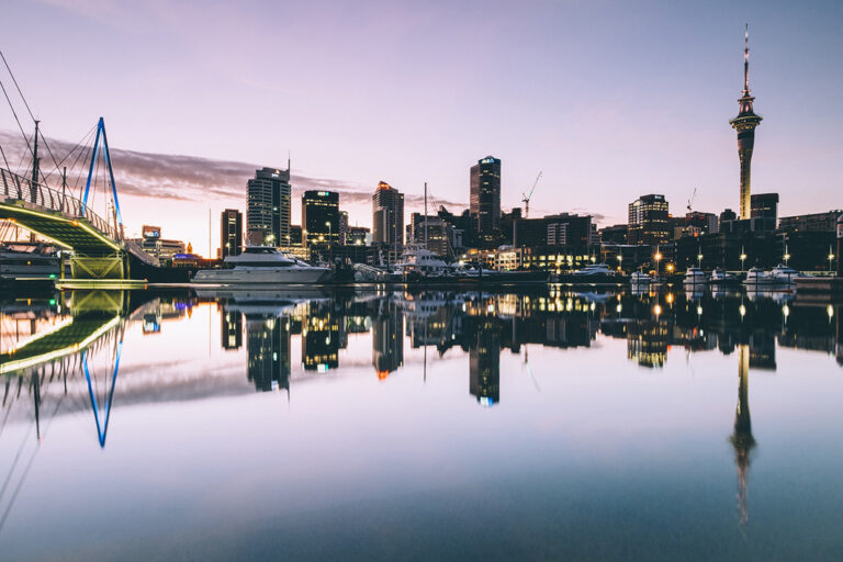 Die Skyline von Auckland