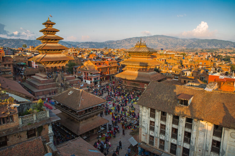 Blick auf den Durbar Square in Kathmandu