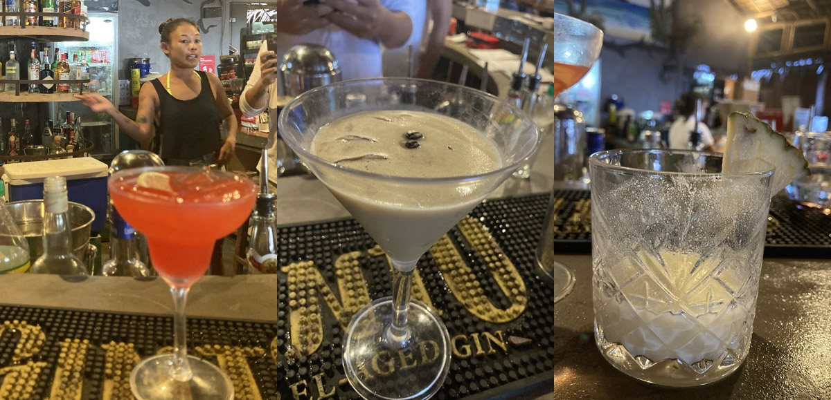 Collage aus verschiedenen Cocktails