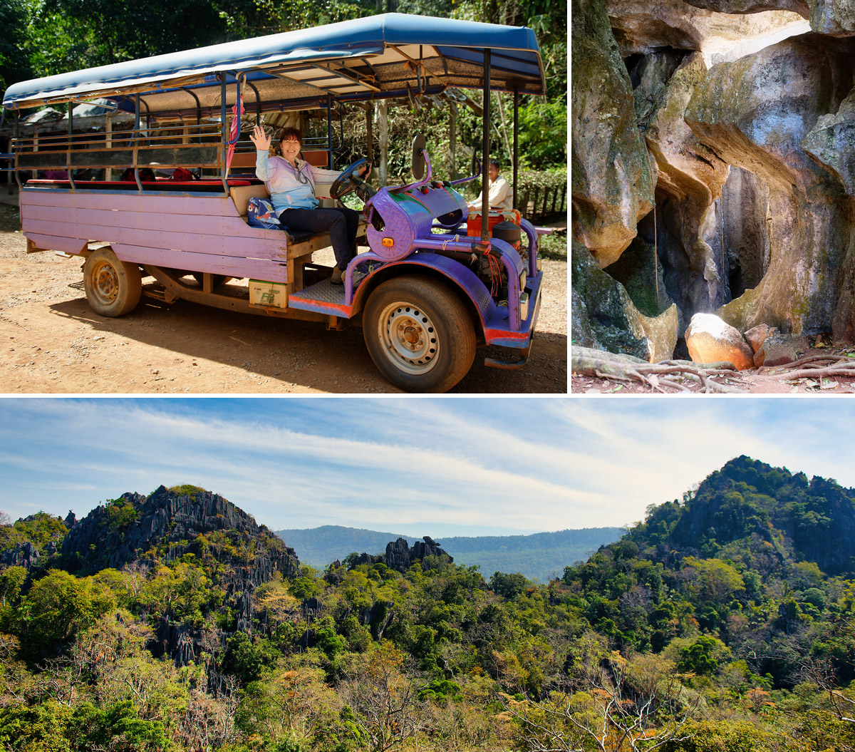 Collage Hin Pha Ngam Nationalpark, Fahrzeug, Felsformationen