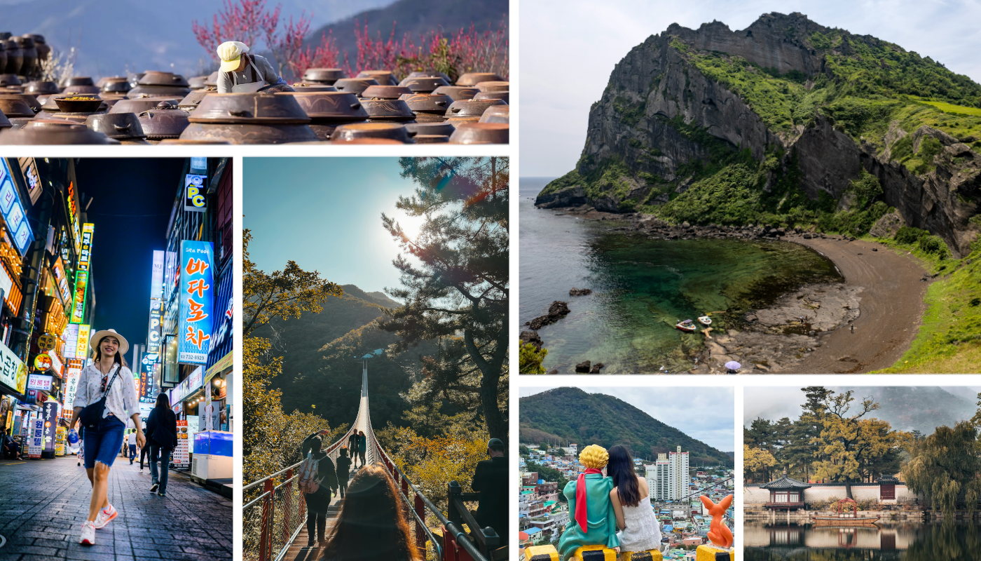 Junge Erwachsene auf Gruppenreise in Südkorea in Seoul und auf Jeju Island mit Natur, Tempeln und Küste