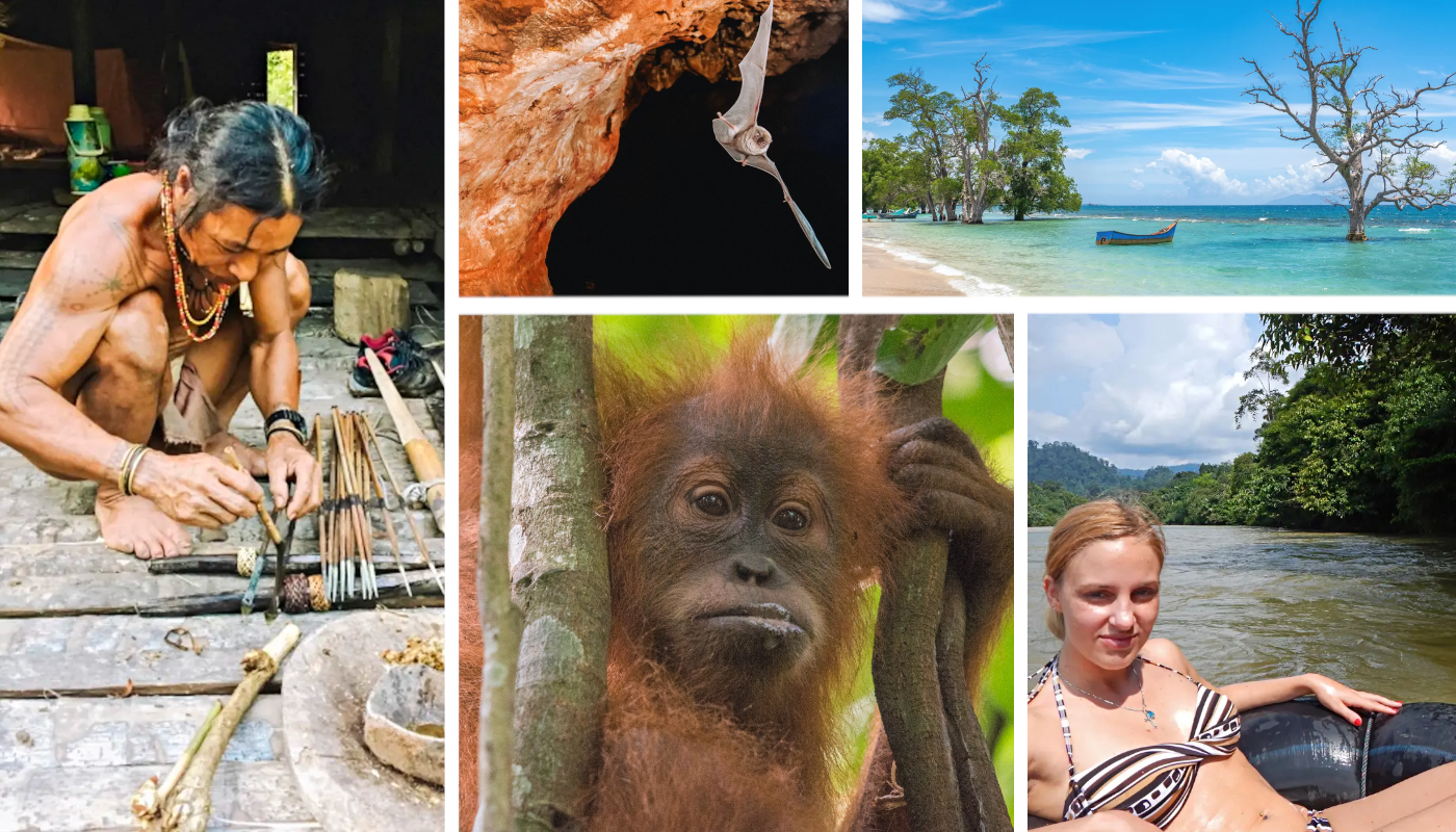 Junge Erwachsene auf einer Gruppenreise in Sumatra im Regenwald mit Orang-Utan und Dschungel als Beispiel für Gruppenreisen junge Leute und junge Erwachsene Reisen in Indonesien