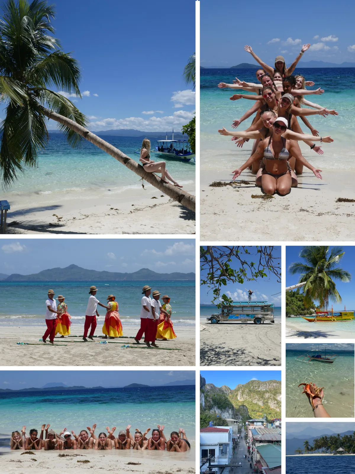 Reisegruppe und tropische Strände in El Nido und am Nacpan Beach auf Palawan