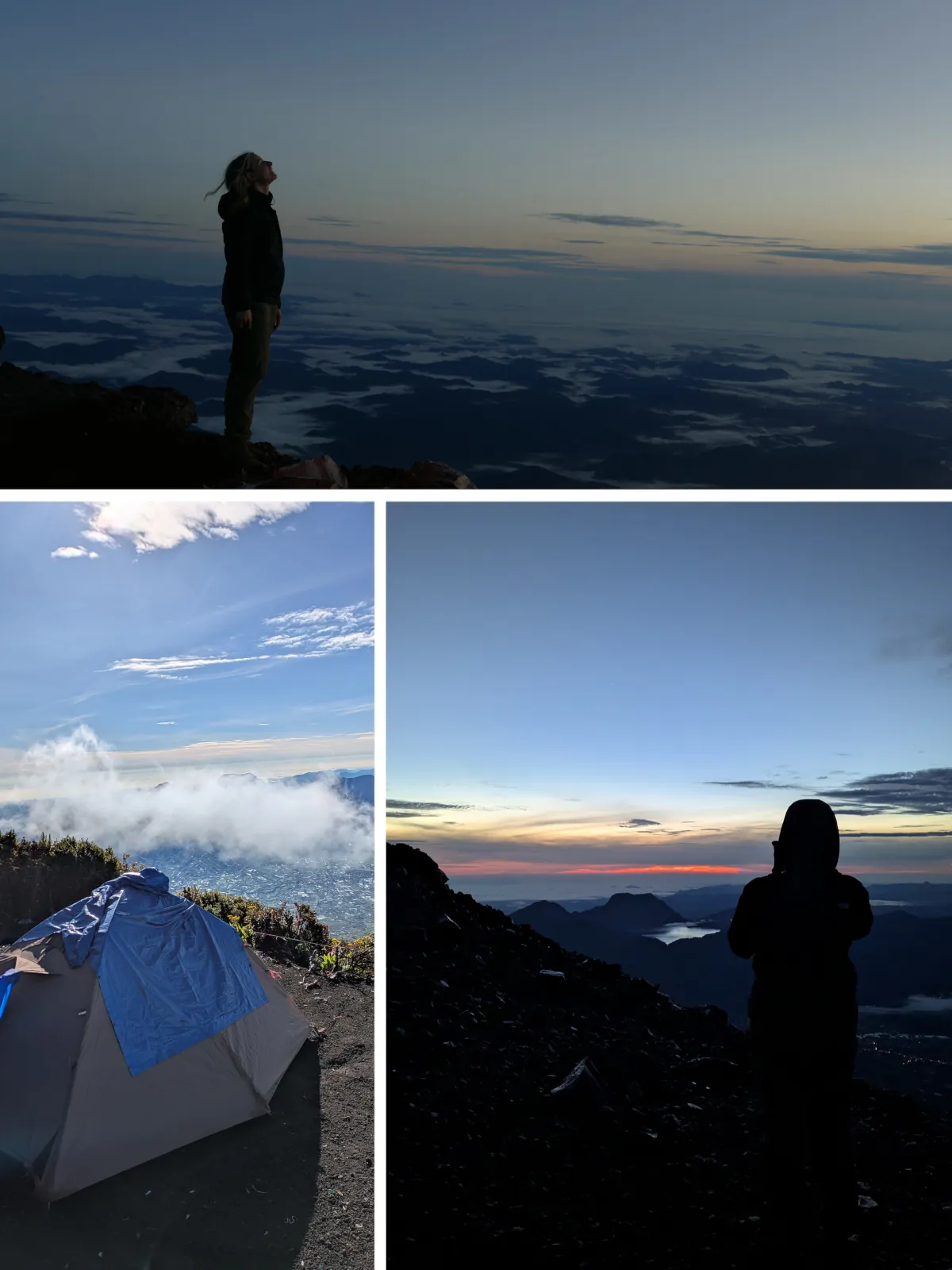 Bildergalerie vom Zeltlager und Sonnenaufgang während der Besteigung des Mount Kerinci auf Sumatra