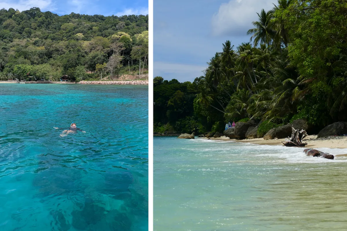 Glasklares Wasser und tropischer Strand auf Pulau Weh vor der Küste Sumatras